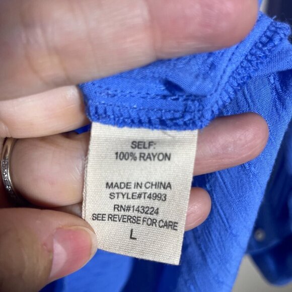 Illa Illa NWT! Ruthie Grace Women's Blue Button-Up Tunic Blouse! - Picture 4 of 5